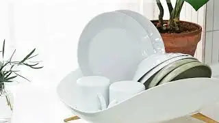 Self-Draining Dish Rack with 360&deg; Swivel Spout &ndash; Modern Kitchen Essential! 🧼🧽