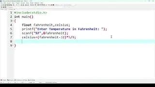 C Program to Convert Temperature from Fahrenheit to Celsius||Fahrenheit to Celsius Code #programming