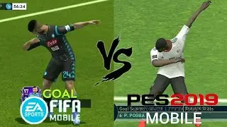 FIFA 19 Mobile VS PES 2019 Mobile - DAB GOAL CELEBRATION COMPARISON