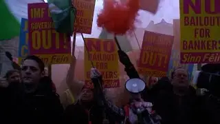 Gerry Adams Speaks At Ireland IMF Budget Protests