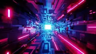 Cyberpunk neon tunnel loop 4K
