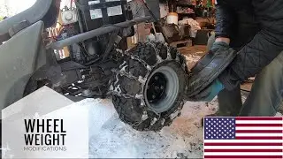 Wheel weight and speed upgrade on Husqvarna Rider snow plowing machine