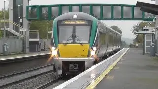 Two Irish Rail 22000 Class Intercity Trains - Monasterevin Station, County Kildare