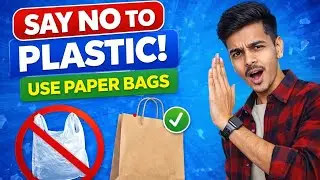 Poster Wriitng- Say No to Plastic🔥//SAY NO TO PLASTIC POSTER// Plastic effect on envornment 📌