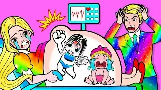 Paper Dolls Dress Up - Costume Twins Rapunzel & Sadako Handicapped Dress - Barbie Story & Crafts