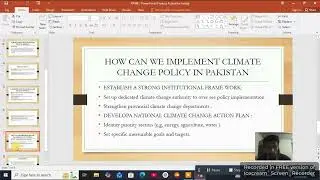 Assignment topic Climate change policy in Pakistan ( presented by ibrahim sohail)