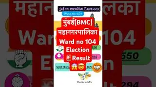 Mumbai (BMC) Mahanagarpalika result |Ward no 104 |#bmc #bmcelection #bmcelections2025 #mumbainews