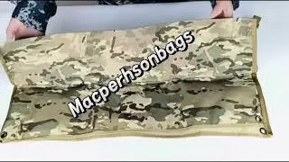 The waterproof & storage functions of the outdoor sports tactical shooting mat are demonstrated here