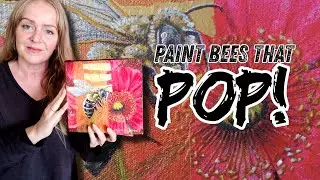Painting a BEAUTIFUL Nature Inspired Acrylic Bee Artwork