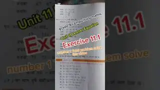 grade 9 compulsory maths unit 11 Leaner Equation exercise 11.1 #mathguide #guidedmath #mranesh #math