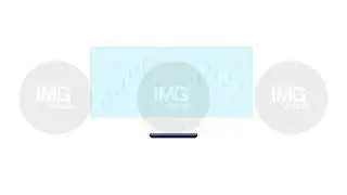 Flickering candlestick chart emerging from device 2D cartoon object animation