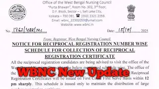 🔥WBNC New Update 2025💥WBNC Registration Certificate Collection |🔥Reciprocal Registration Certificate