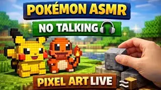 🔴 LIVE | Making Pokemon in Minecraft 🧱🎧 | ASMR Pixel Art Build | Guess the Pokemon