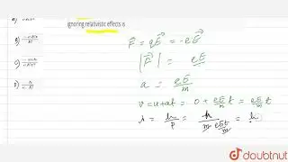 An electron of mass `m` and charge `e` initially at rest gets accelerated by a constant