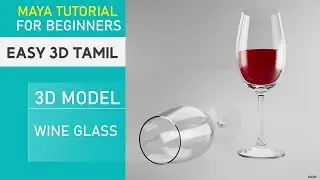 Maya Tutorial: Modeling Wine Glass Polygon mesh | Tamil