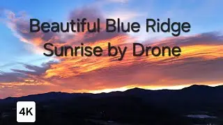 Beautiful Sunrise by Drone - Overlooking Roanoke County, VA (Blue Ridge Mountains, Golden Hour)