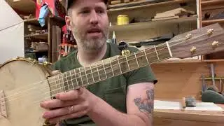 Completed Work Demo #392- Walnut and Pistachio Mini Five String Banjo