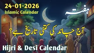 Aaj Konsi Tarikh Hai Chand Ki || 24 January 2026 || Islamic Date Today #aajchandkikitnitarikhhai 