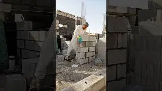 Wall Construction with White block #asmrconstruction #construction #constructionchannel