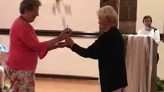 Sheila Hammond RSCJ receiving Philippine's ciborium