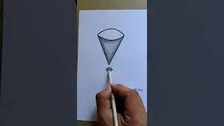 How to draw a cone 3D Model Shape #shorts #drawing #3dcone #3ddrawing #3dart #artist #youtubeshorts