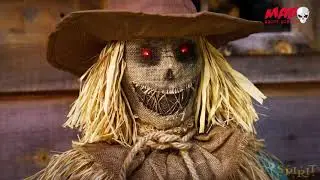 Scary Sitting Scarecrow Animatronic Spirit Halloween