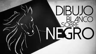 DIBUJO BLANCO SOBRE NEGRO / CABALLO