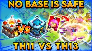 TH11 VS TH13 Max Attack Strategy | TH11 Super Archer Blimp Attack Strategy (Clash Of Clans)
