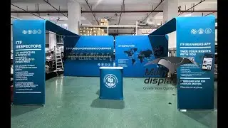 10x20ft trade show displays exhibition booth with archway enter door trade show counter with logo