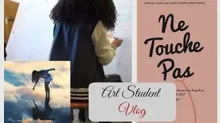 Art Student Vlog #3 || Open house + come paint with me || Le Lesel