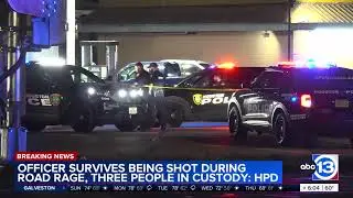 HPD officer shot during road rage incident while on his way to work; 3 in custody, police say