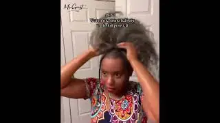 Watch me using half wig to go a ponytail look Ft. Msgreyt #greyhair #grayhairtransition #halfwig