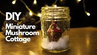DIY Miniature Mushroom Cottage in a Jar | Recycled Cardboard Craft Tutorial