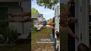 Human flag calisthenics training progress