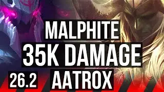 MALPHITE vs AATROX (TOP) | Perfect KDA: 14/0/6, 35K damage | EUNE Master | 26.2