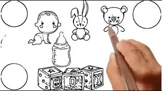 How to draw baby accessories kids toys milk bottle draw pencil ✏️