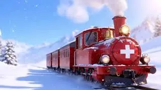 Swiss Winter Train for Kids 🚂❄️ | Wheels on the Train | 4K