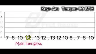 Gulabi Aankhen – Easy Guitar Tabs (Only E String) | Beginner Melody Tutorial | On-Screen Tabs