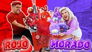 24 HORAS COMPRANDO TODO DE 1 COLOR MORADO Y ROJO Ft. Oso| Leyla Star💫