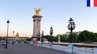 🇫🇷Paris Summer Walk - Pont Alexandre III | Invalides District -【4K 60fps】