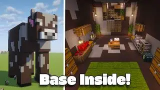 Ultimate Minecraft Base Inside the Cow Statue! 
