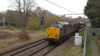 (HD) DRS 37059 & 37038 work 3S60 RHTT at Mountnessing Junction - 30/11/20