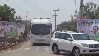 CM KCR Huge convoy during Rythu Bandhu scheme launch in karimnagar