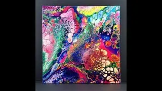 Psychedelic FLUID ART Acrylic Paint Pouring with Corner Catchers
