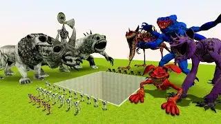 ZOONOMALY MONSTERS AND POPPY PLAYTIME FAMILY VS SPARTAN KICK IN GARRYS MOD!