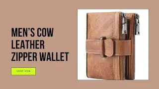 Men&rsquo;s Cow Leather Zipper Wallet | Vintage Business Wallet for Men