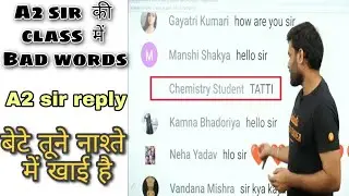 Best reply 😱 by A2 {arvind Arora } sir || chemistry class funny moments 😅😀
