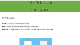 Loop in TCL