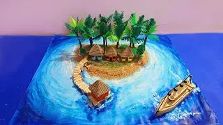 Island model project | lakshadweep model for school project | Diy island 3d model