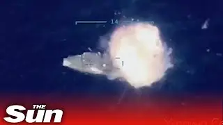Ukrainian drone 'destroys Putin&rsquo;s parade boat with laser-guided bomb'